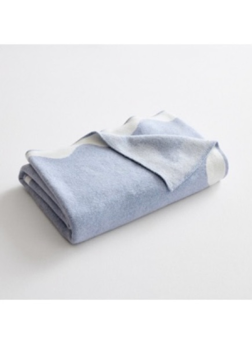 Blue Scalloped Throw Blanket